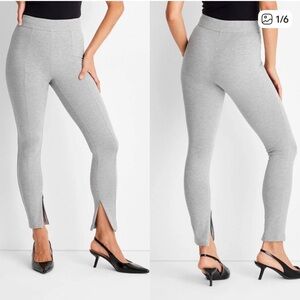 a new day Gray Ponte Ankle-Slit High Waisted Leggings